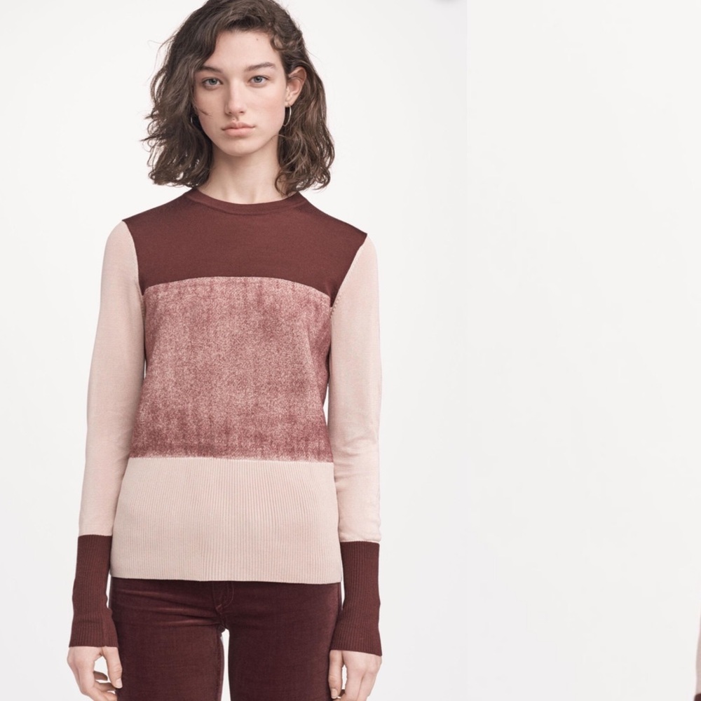 NWT RAG AND BONE MARISSA CREWNECK TOP ROSE DUST SP